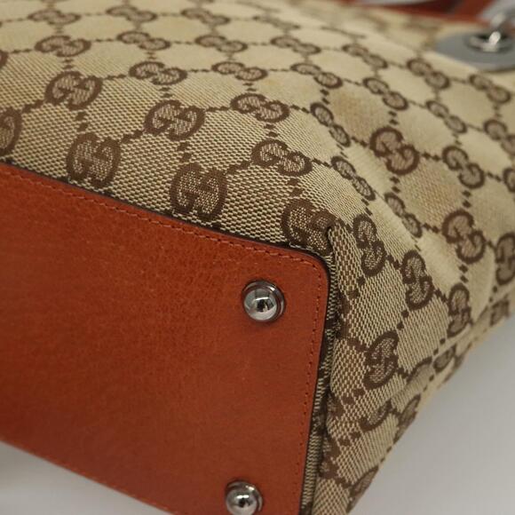 GUCCI GG Canvas Tote Bag Beige Silver - Picture 11 of 16